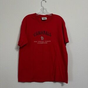 Lee Sport Red T-Shirt St Louis Cardinals 1996 Division Champions Mens M‎ Vintage